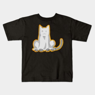 Halloween Ghost Grey Cat Kids T-Shirt